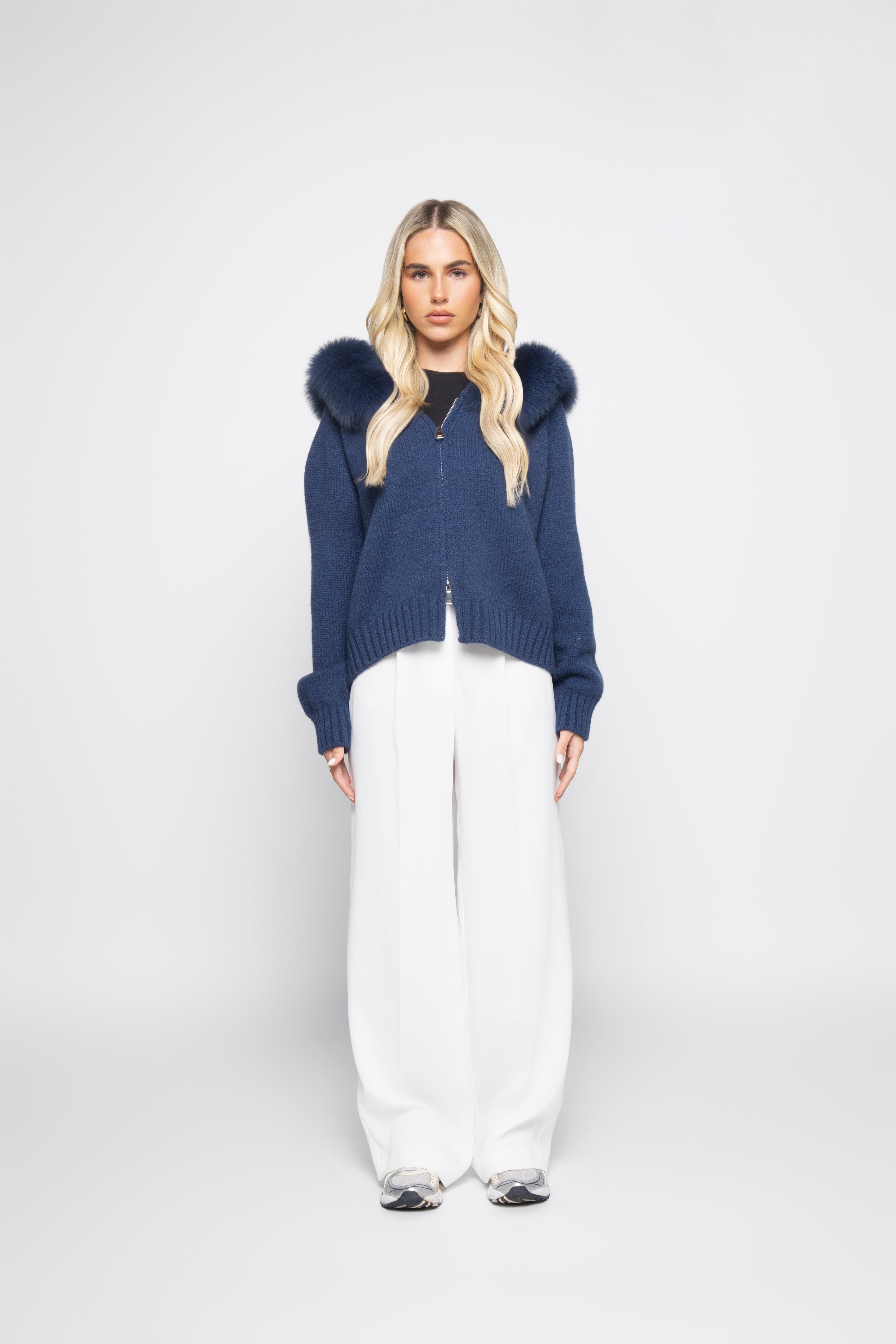 Velvet Cardigan - Blue