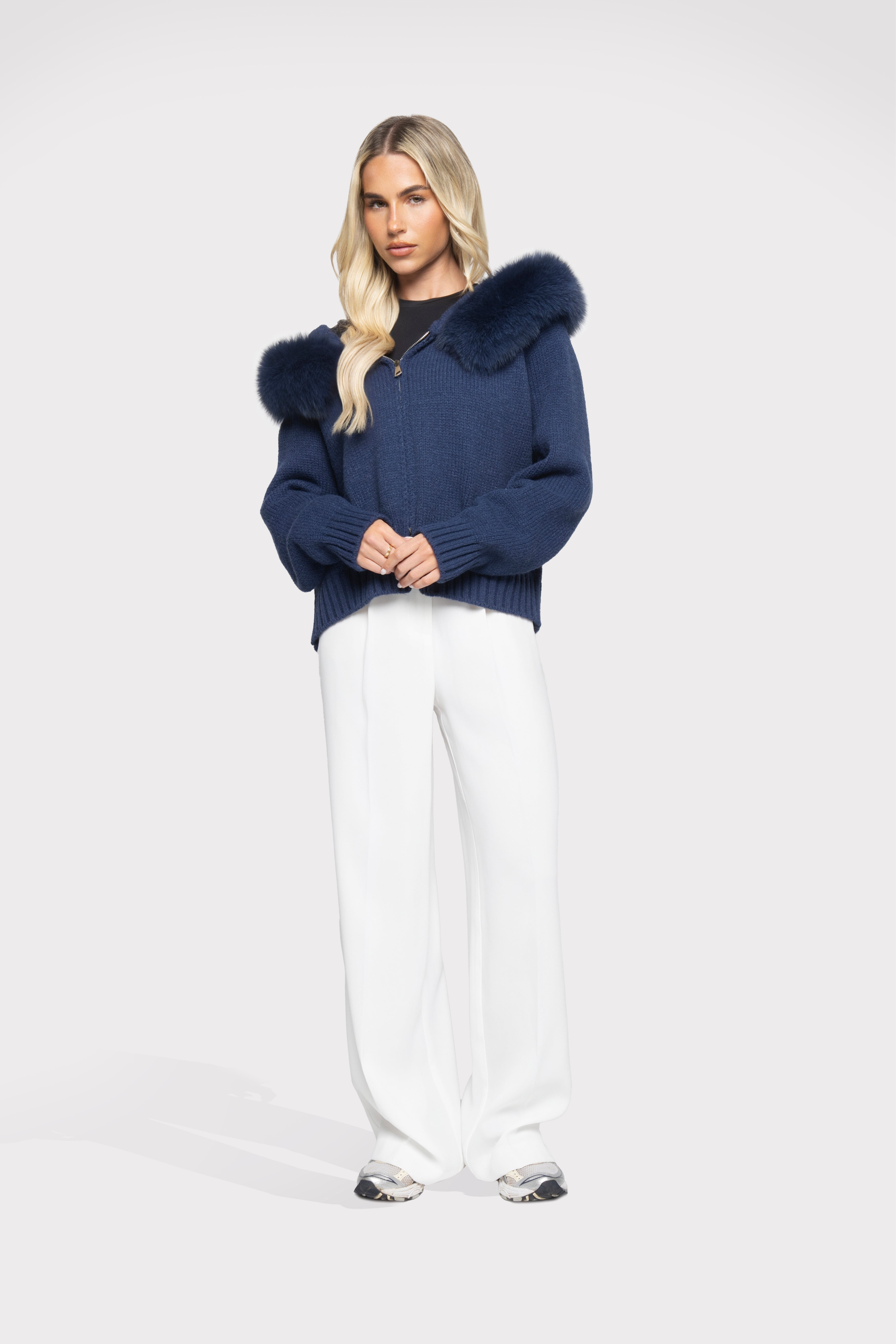 Velvet Cardigan - Blue