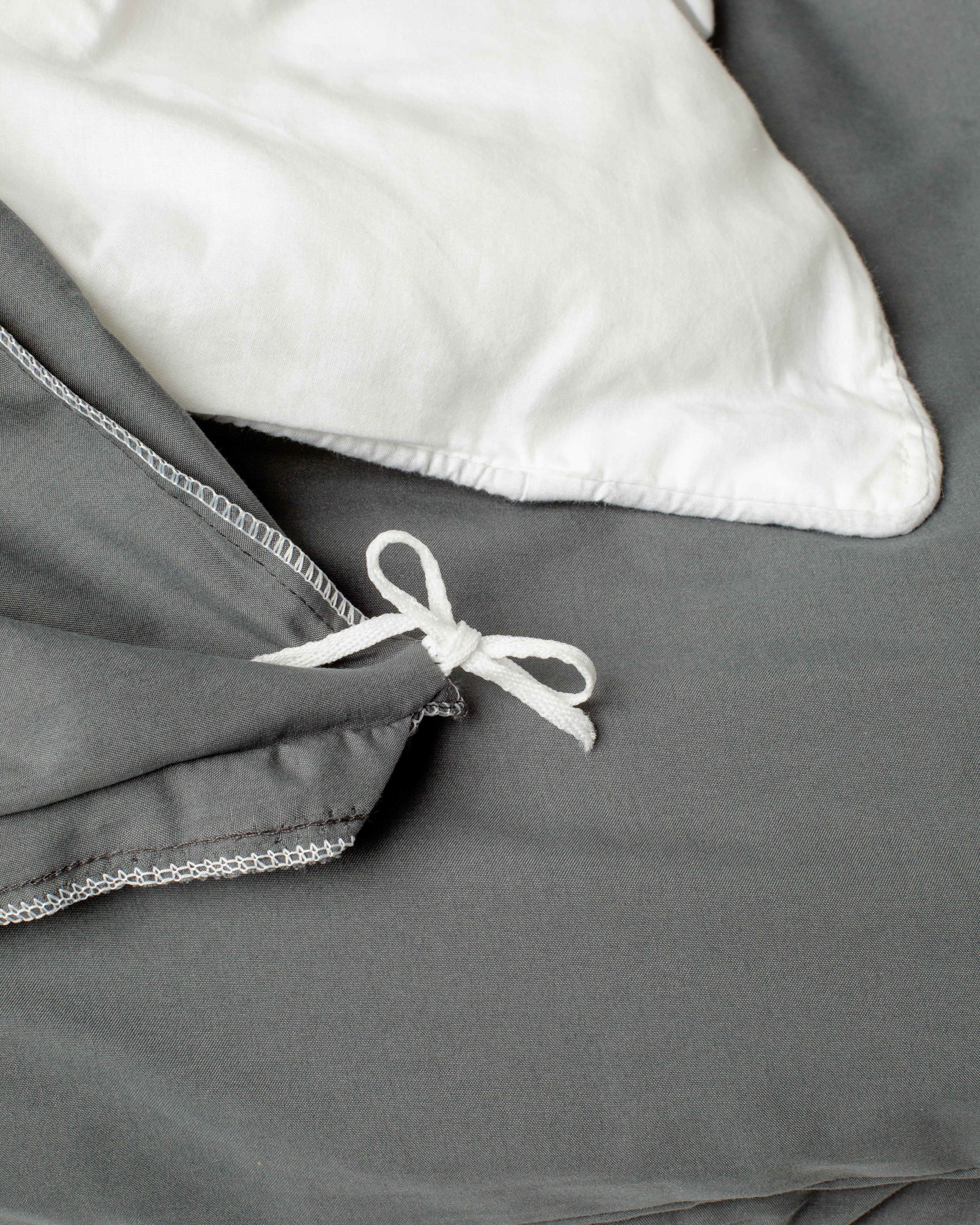 Solid Washed Cotton Duvet - Smoke