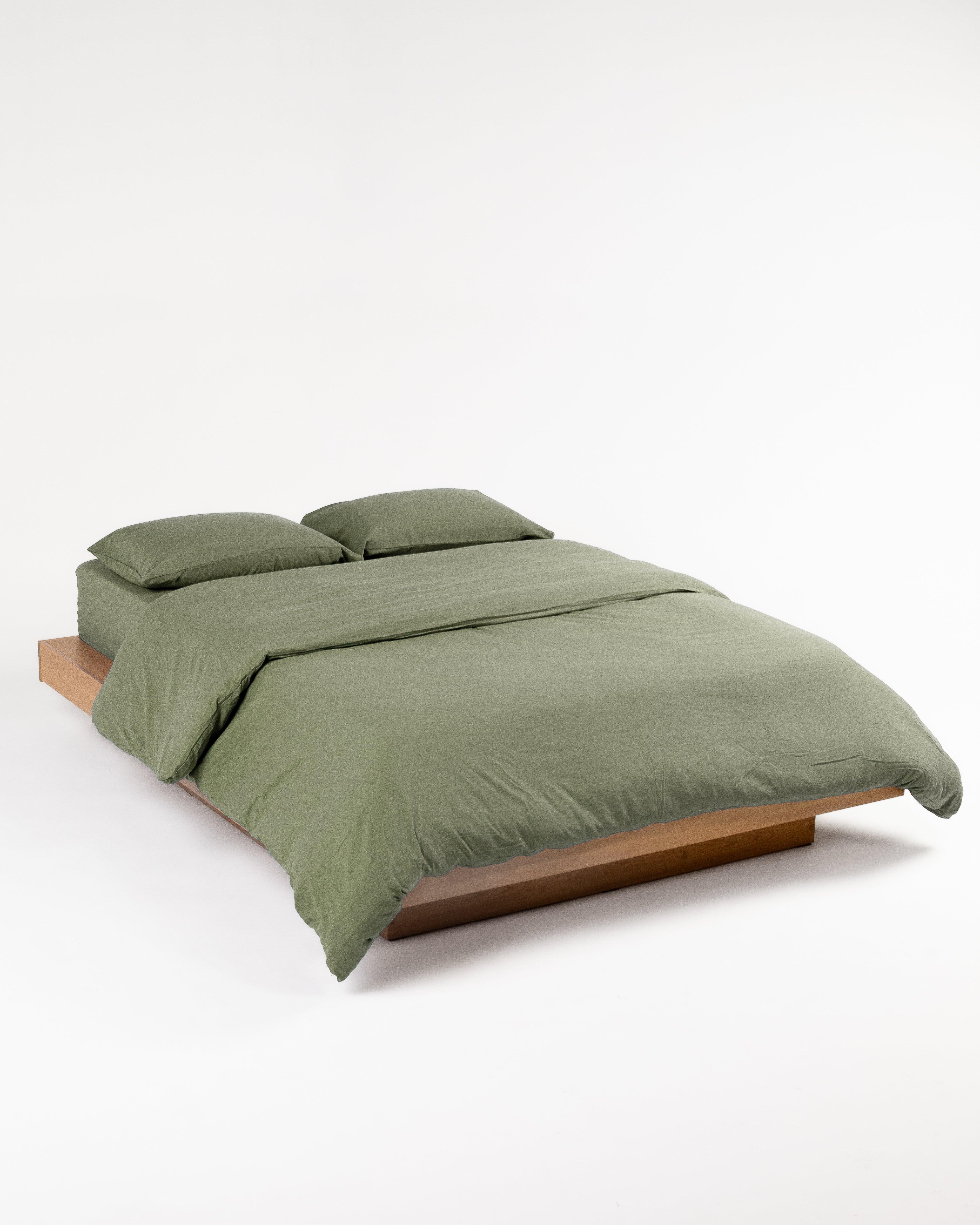 Solid Washed Cotton Duvet - Matcha