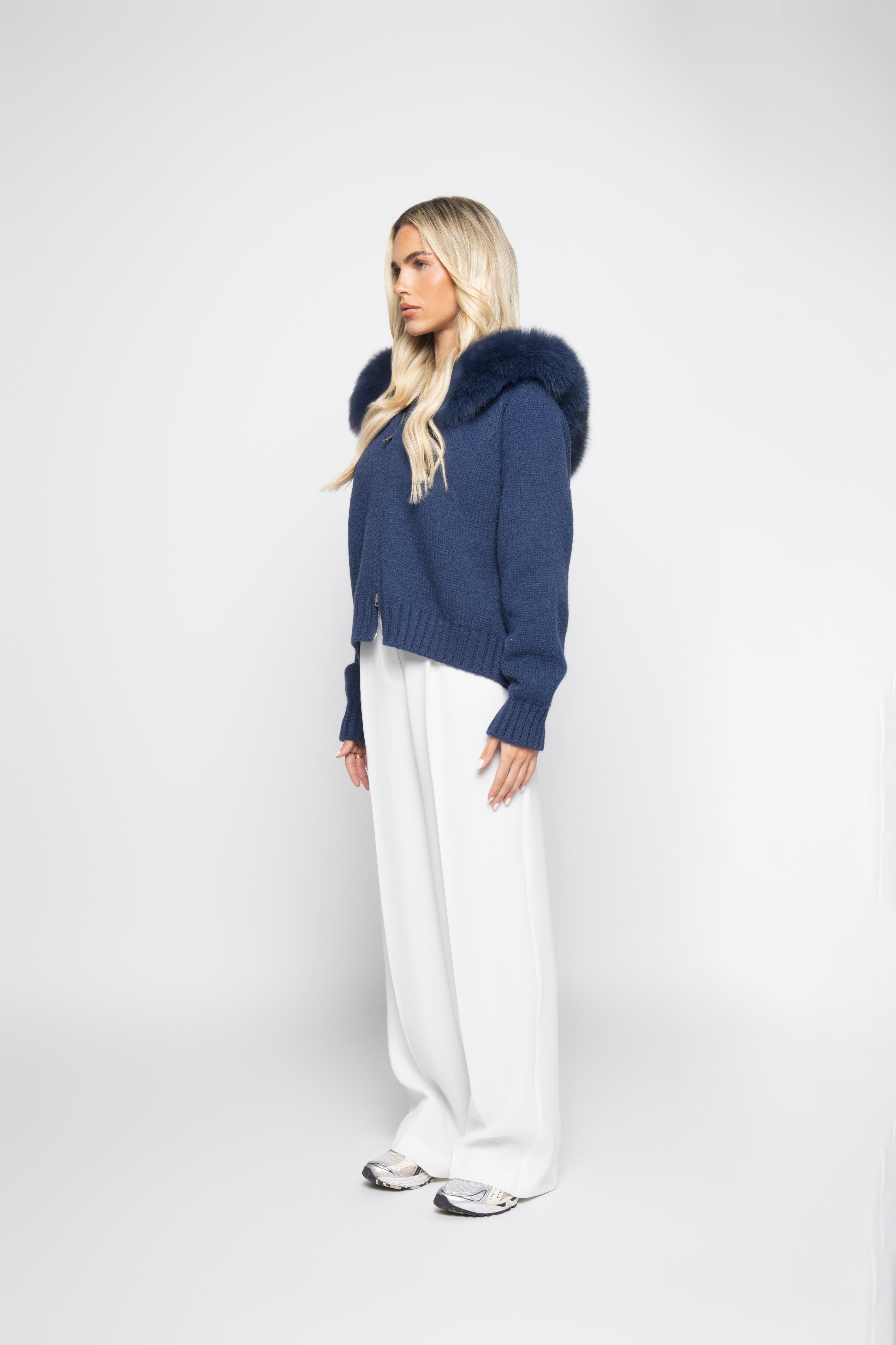 Velvet Cardigan - Blue