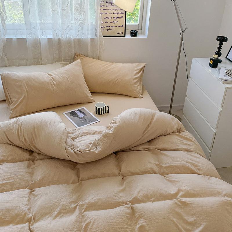 Solid Washed Cotton Duvet - Vanilla