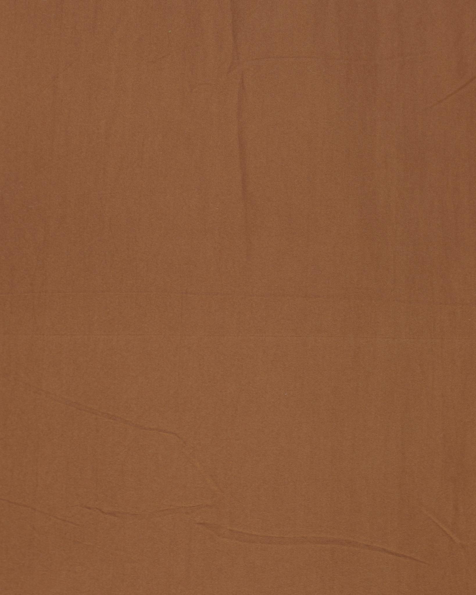 Solid Washed Duvet Set - Brown