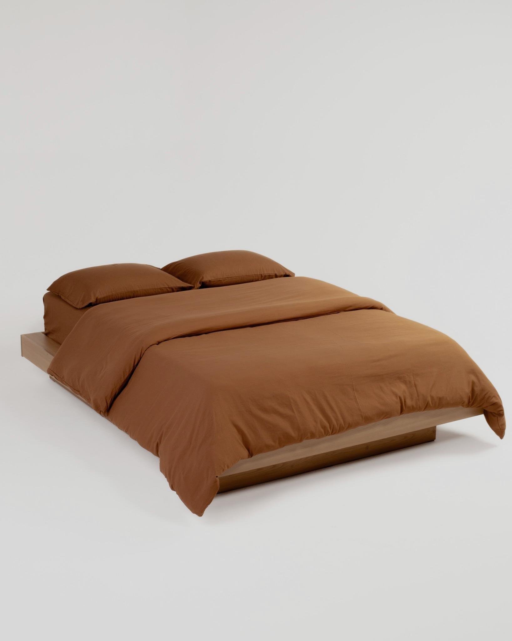 Solid Washed Duvet - Brown