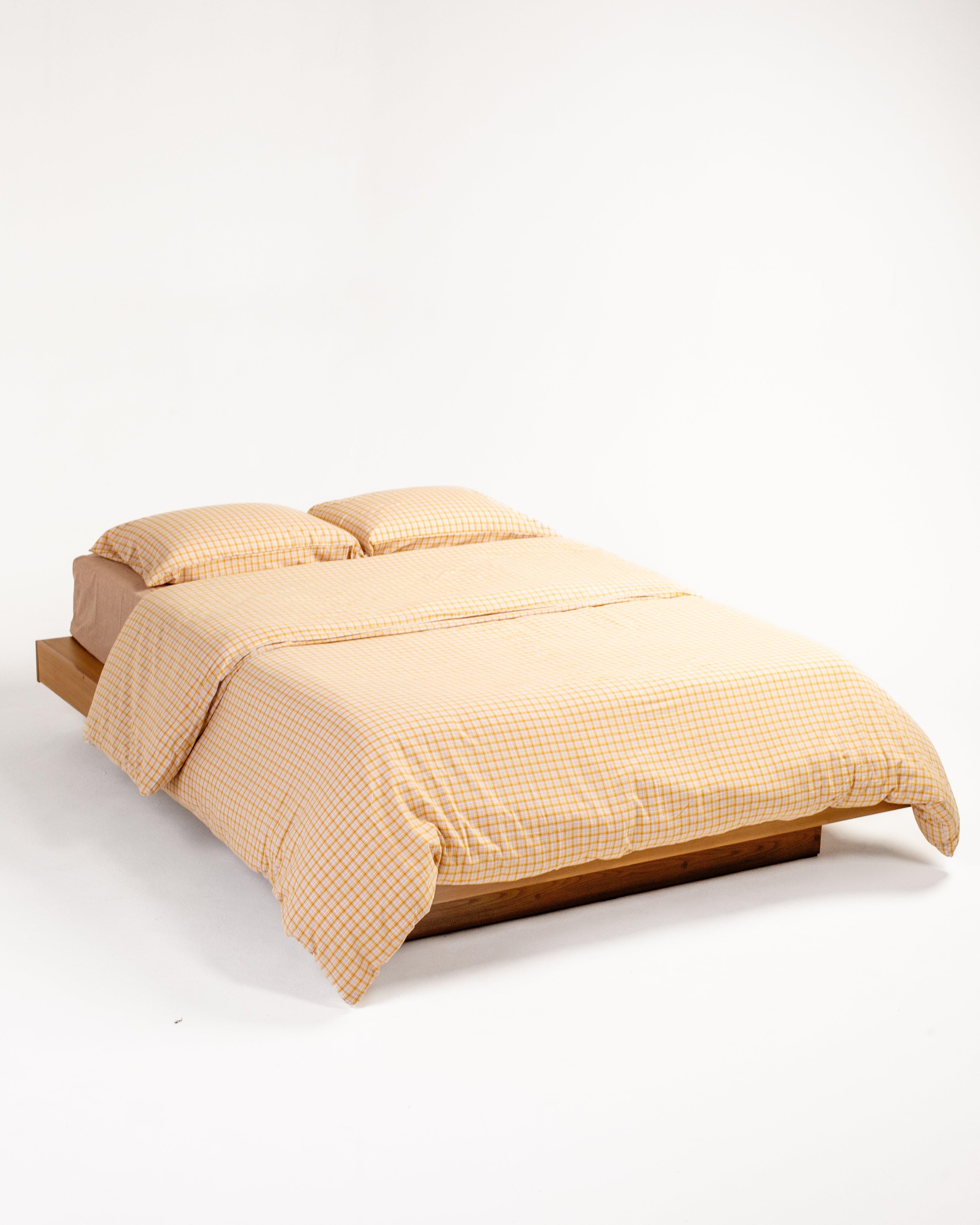 Cotton Check Duvet - Limoncello