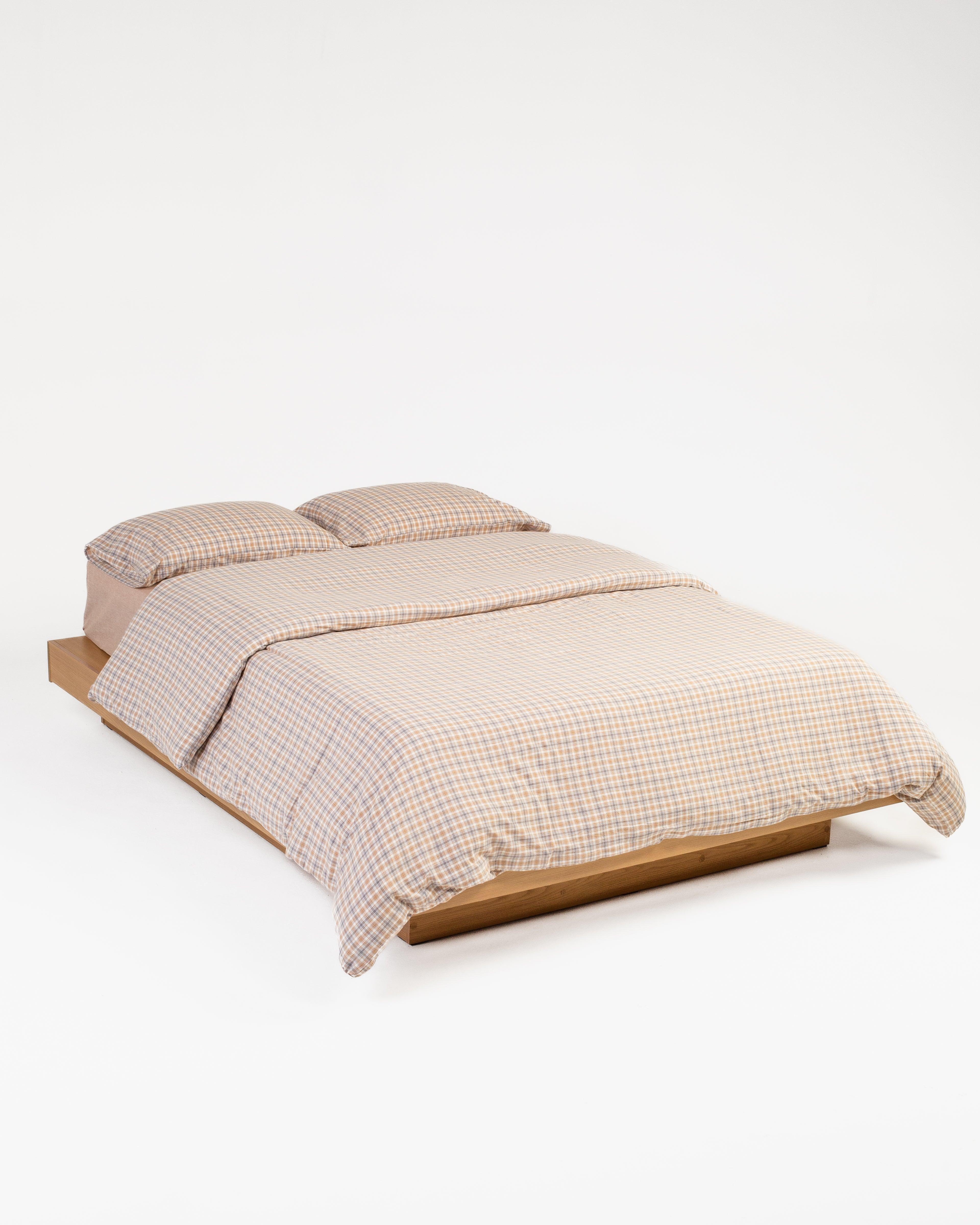 Checkered Duvet Set - Mocha