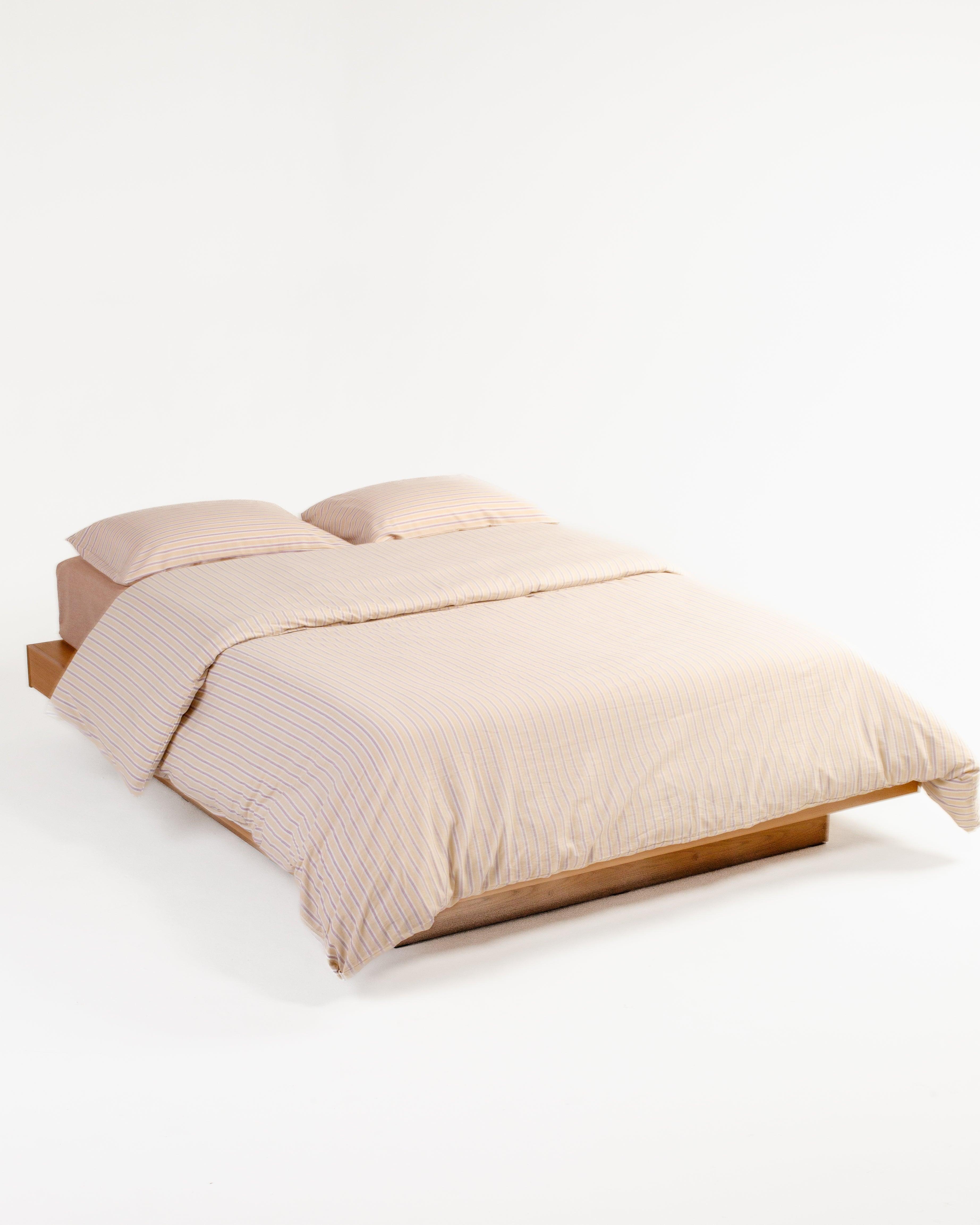 Cotton Stripes Duvet - Cream