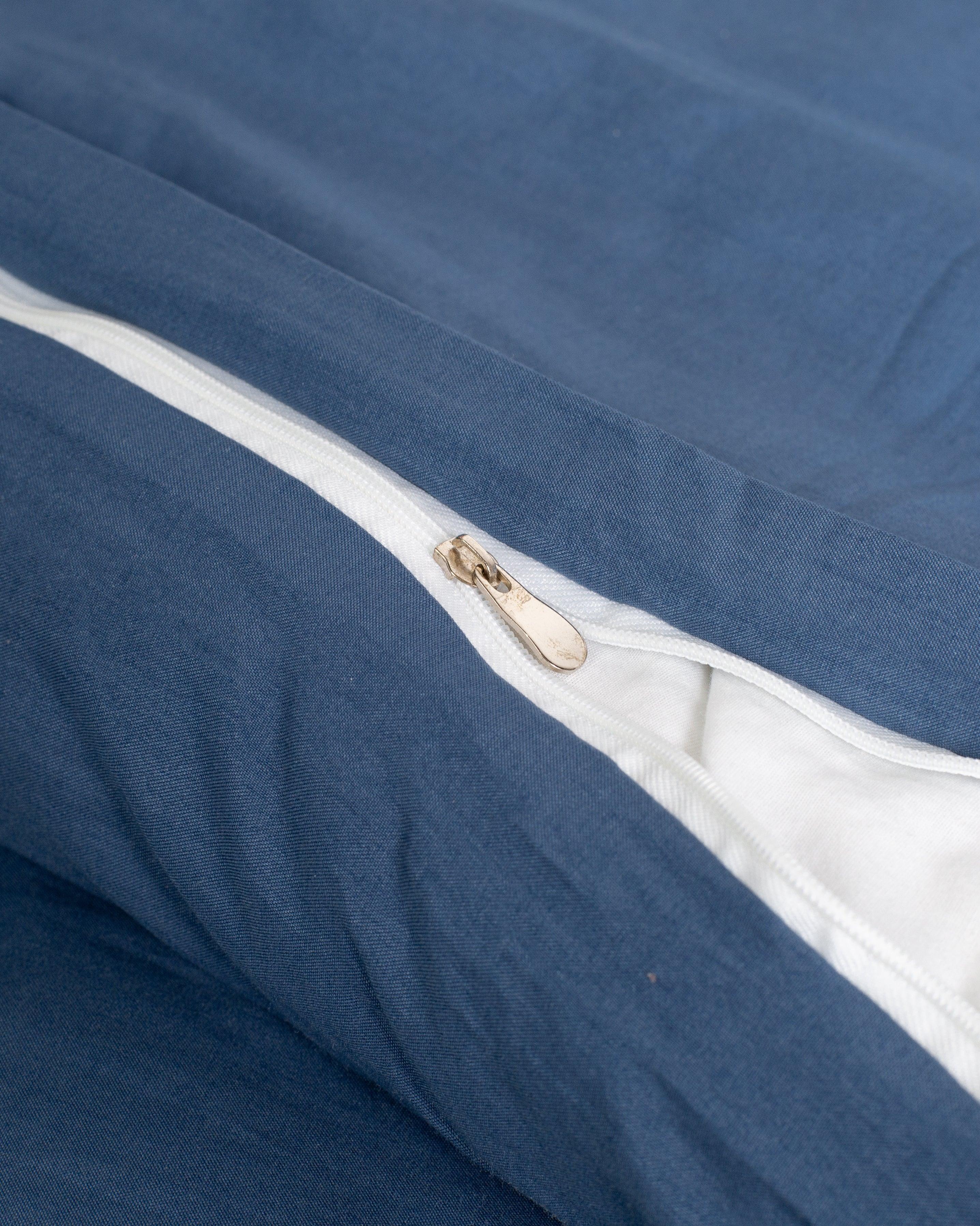Solid Washed Cotton Duvet - Navy