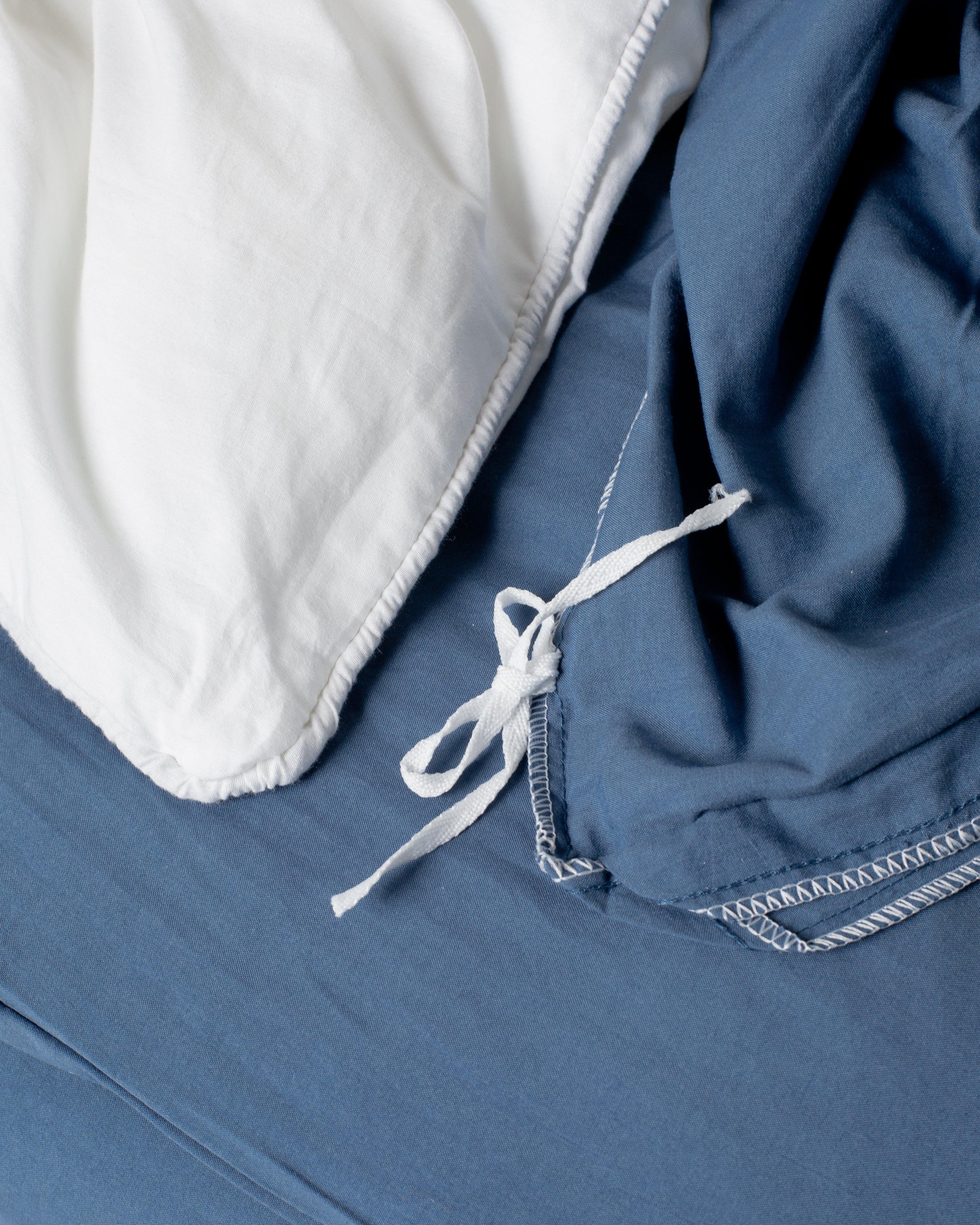 Solid Washed Duvet Set - Navy