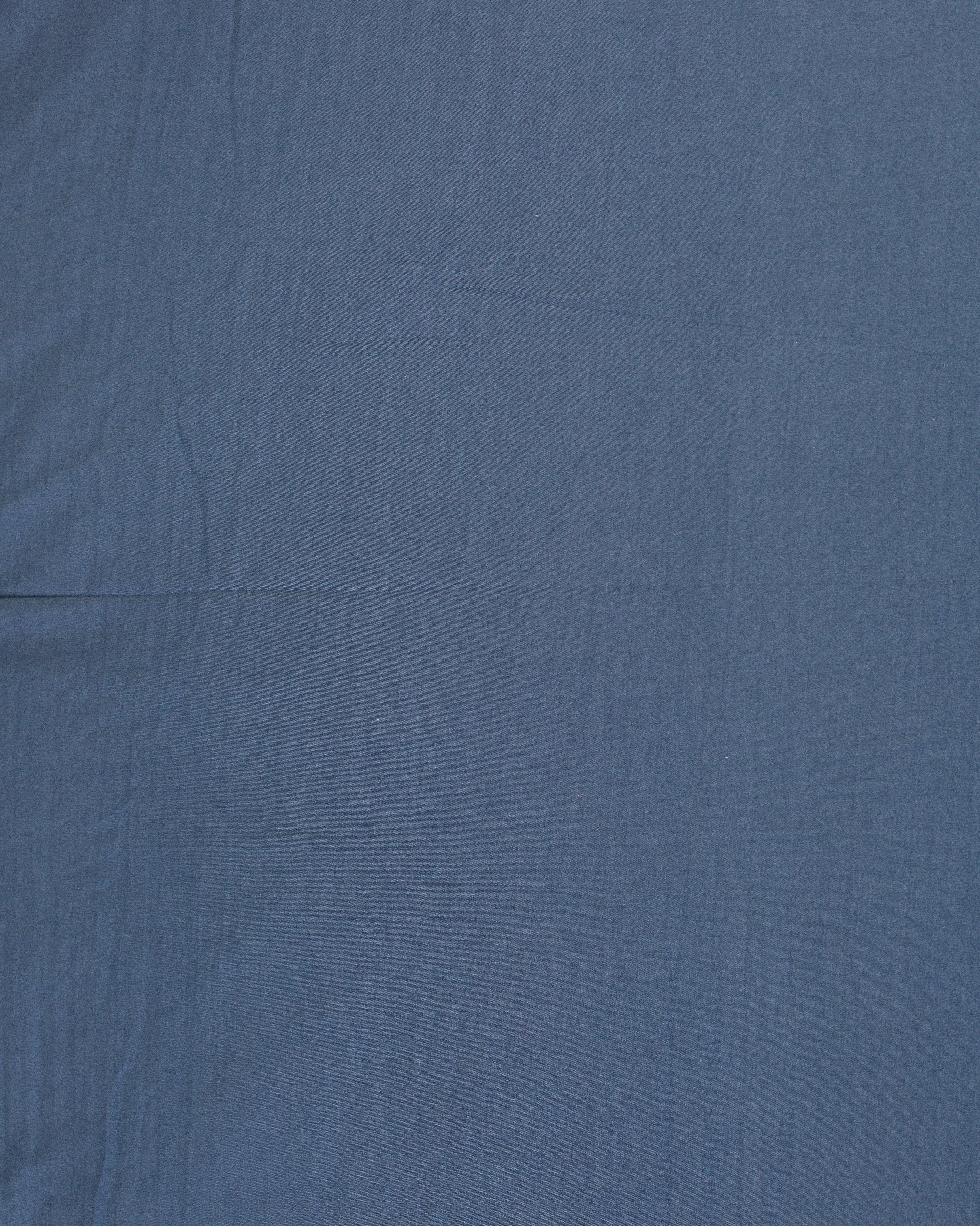 Solid Washed Duvet Set - Navy